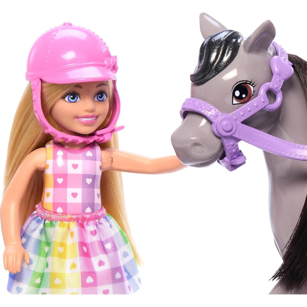 BARBIE CHELSEA MUÑECA CON CABALLO GRIS Y ACCESORIOS - 2