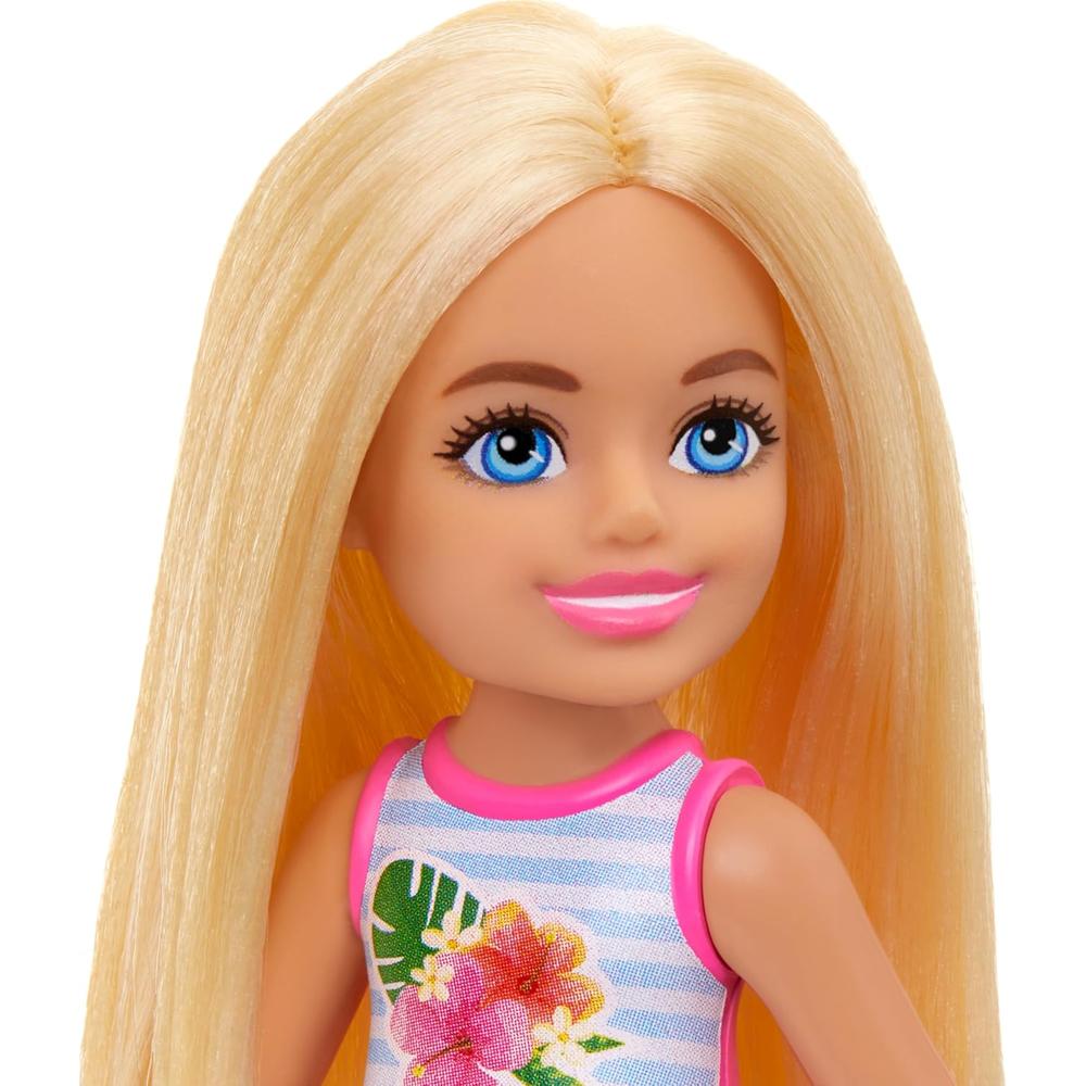 BARBIE CHELSEA MUÑECA TRAJE DE BAÑO RAYAS FLORAL RUBIA - 3