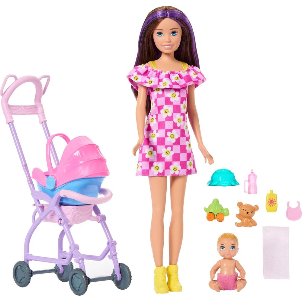 BARBIE SKIPPER BABYSITTERS SET CON BEBÉ Y COCHECITO - 1