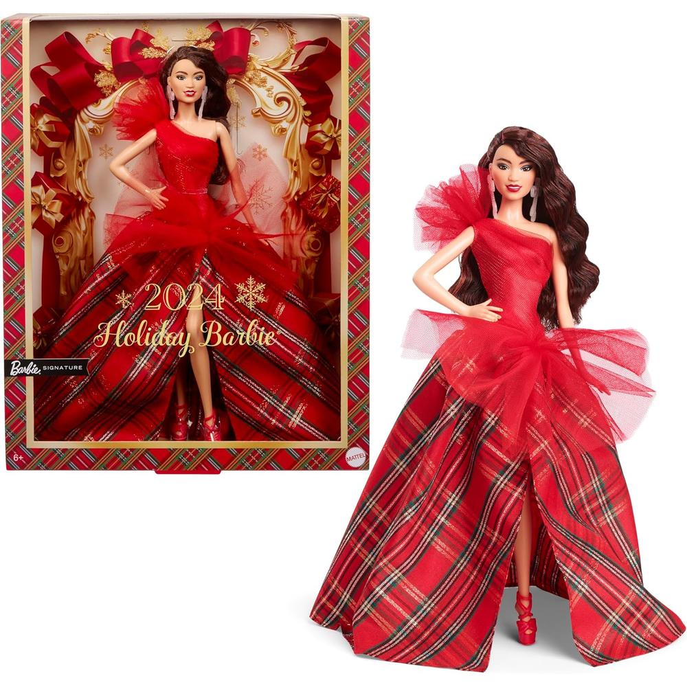 BARBIE SIGNATURE NAVIDAD 2024 MUÑECA VESTIDO CUADROS - 1