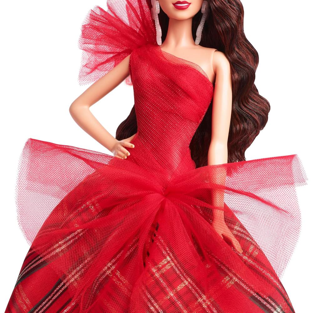 BARBIE SIGNATURE NAVIDAD 2024 MUÑECA VESTIDO CUADROS - 3