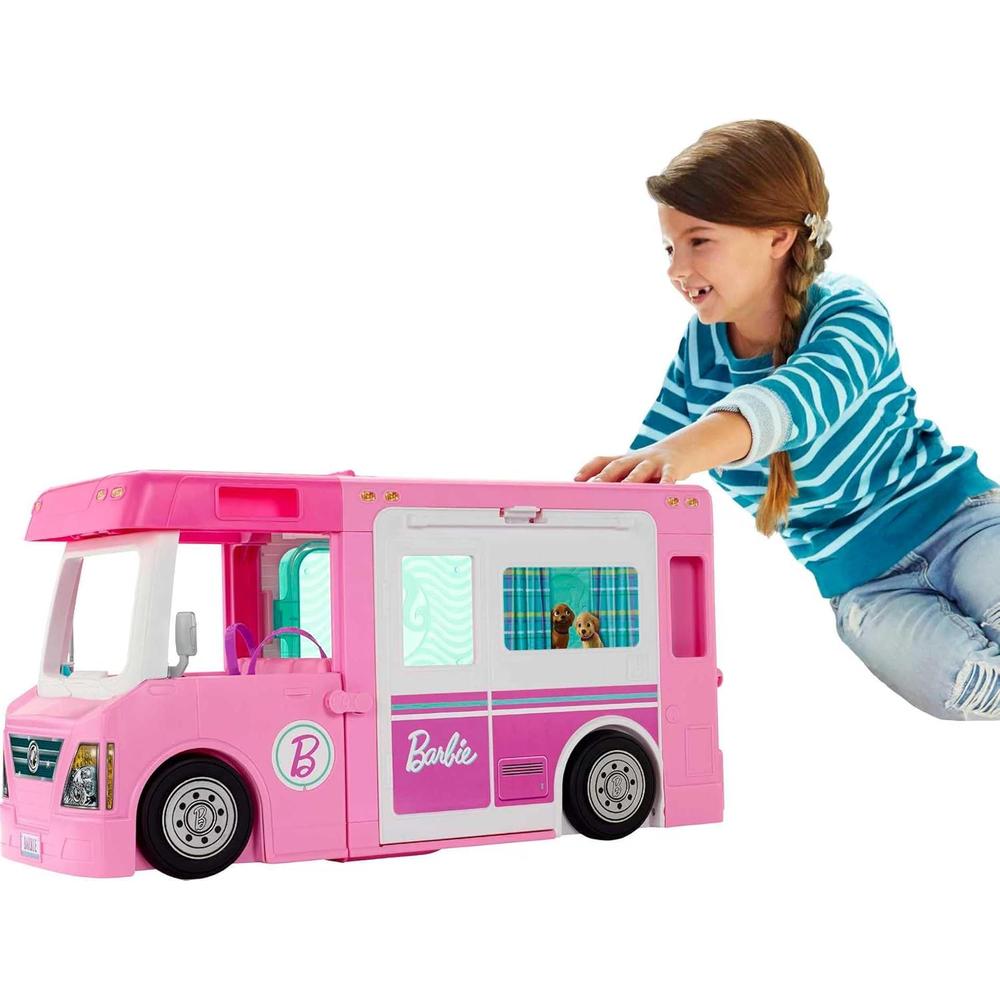 BARBIE CARAVANA TRANSFORMABLE 3 EN 1 CON ACCESORIOS - 1
