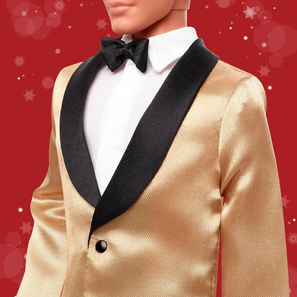 KEN BARBIE SIGNATURE HOLIDAY 2025 RUBIO TRAJE DORADO - 3