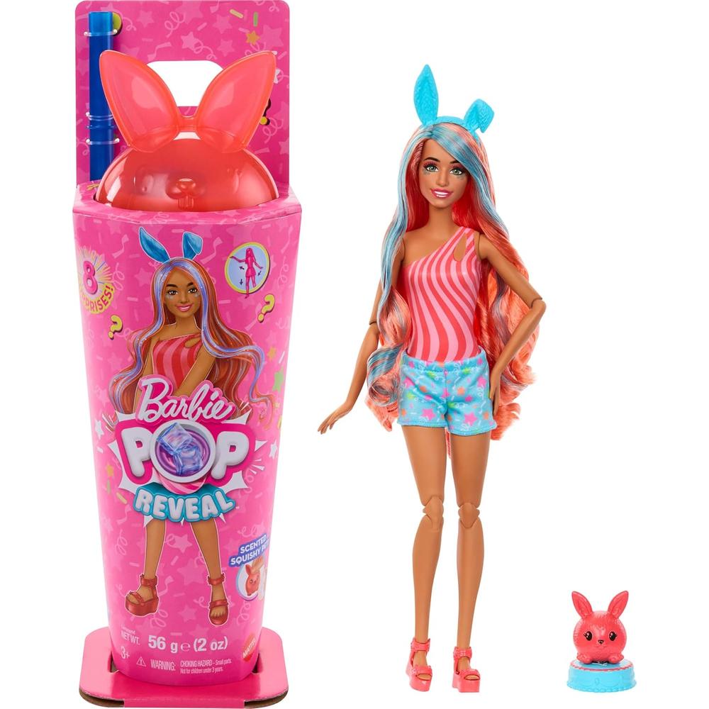 BARBIE POP REVEAL SHAKES MUÑECA CON MASCOTA AROMA CONEJITO - 1