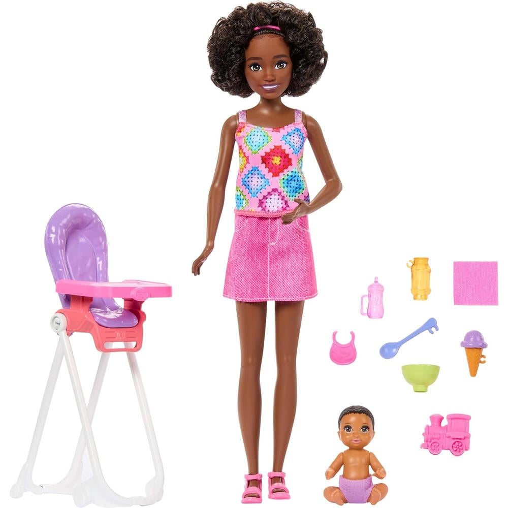 BARBIE SKIPPER BABYSITTERS SET CON NIÑA TRONA Y ACCESORIOS - 1
