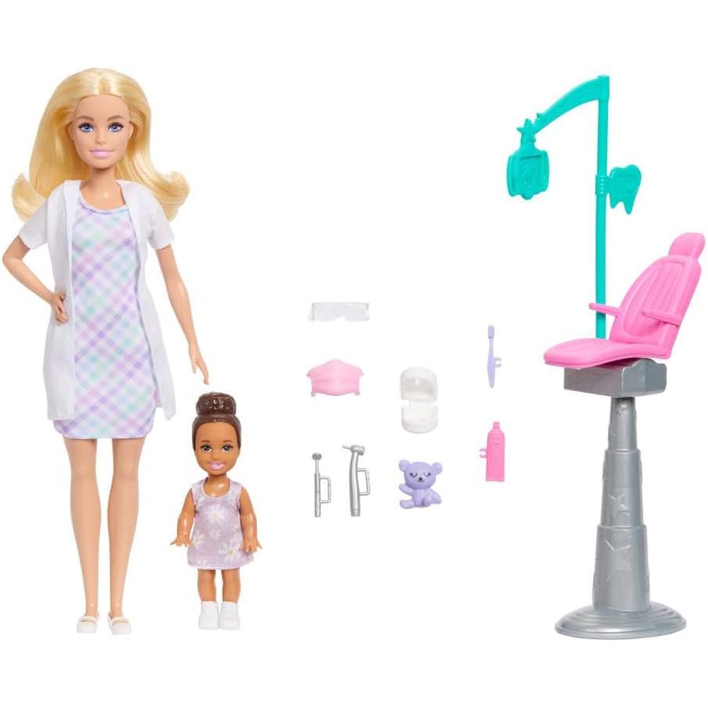 BARBIE DENTISTA SET MUÑECA RUBIA CON BEBÉ Y ACCESORIOS - 1