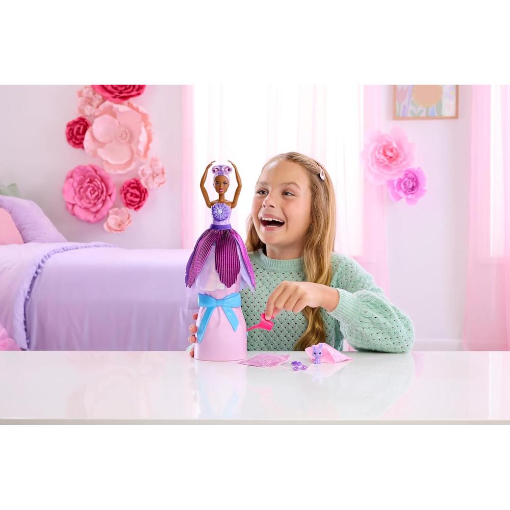 BARBIE PETAL POP MUÑECA VESTIDO MORADO CON MASCOTA - 2