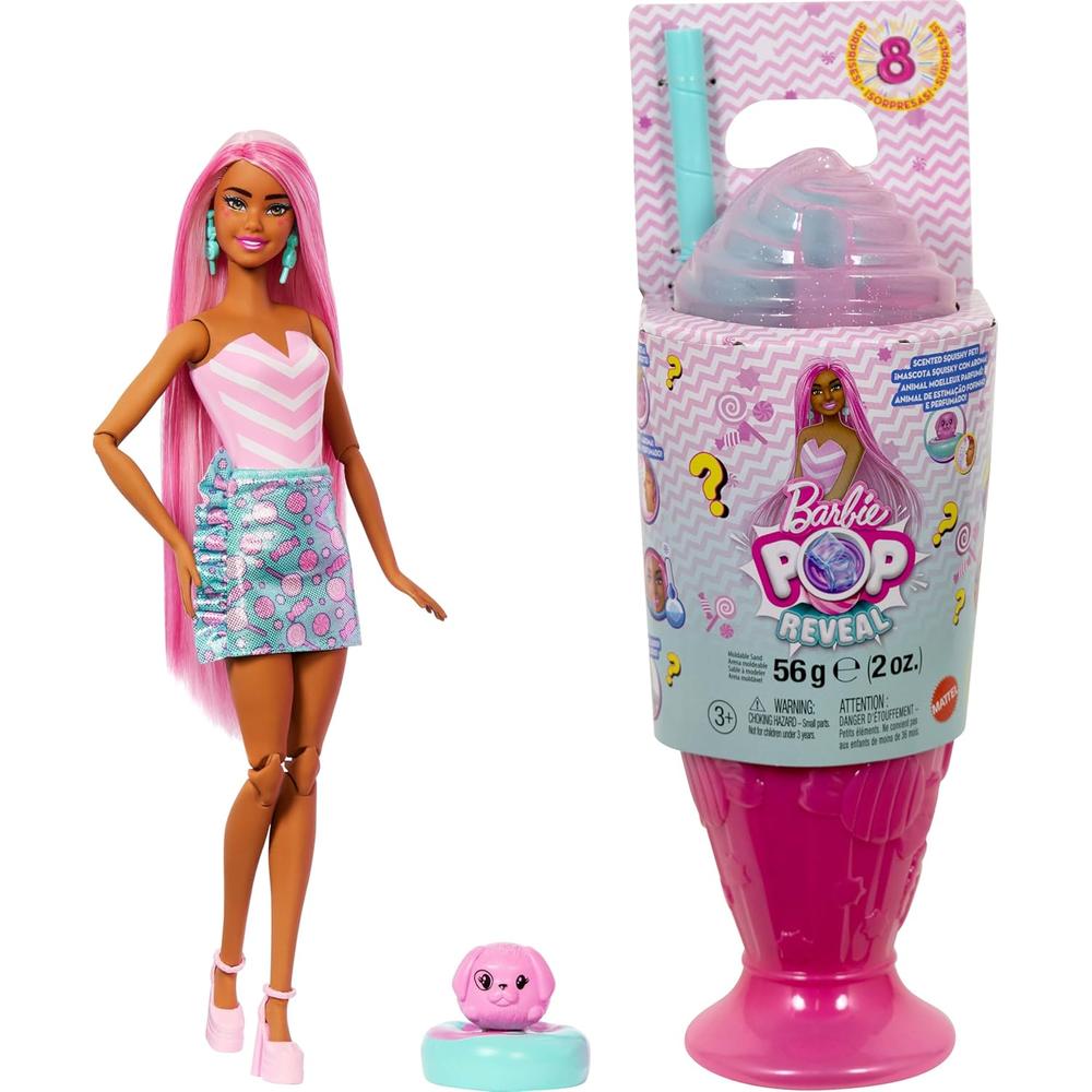 BARBIE POP REVEAL SWEET SWIRL MUÑECA CON MASCOTA Y SORPRESAS - 1