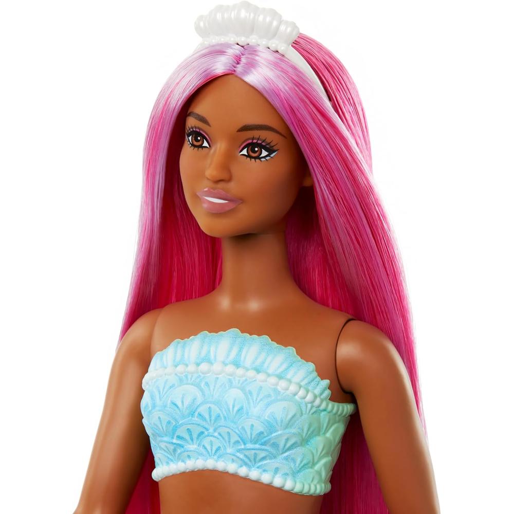 BARBIE MUÑECA SIRENA CABELLO MAGENTA COLA ROJA - 2