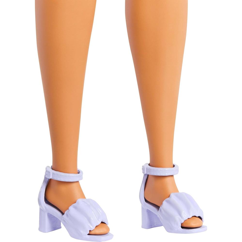 BARBIE FASHIONISTAS MUÑECA CABELLO CASTAÑO VESTIDO CUADROS - 4