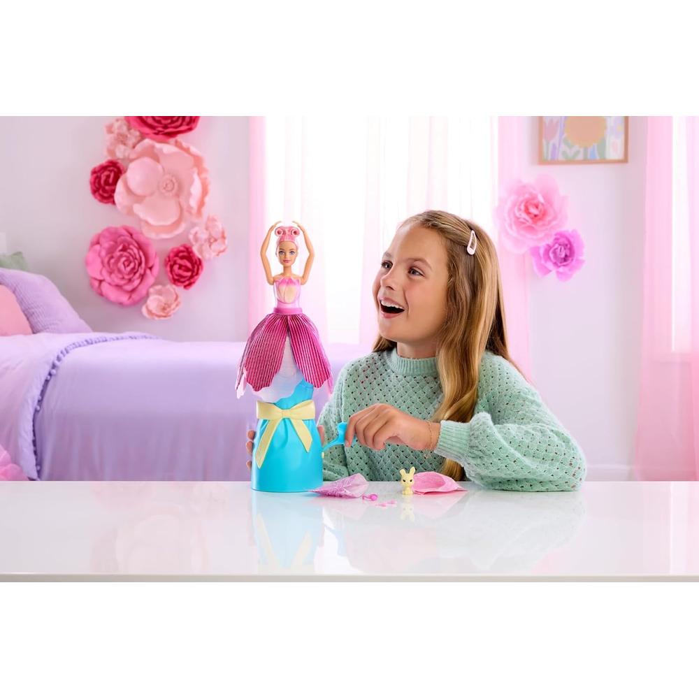 BARBIE PETAL POP MUÑECA VESTIDO ROSA CON MASCOTA - 2