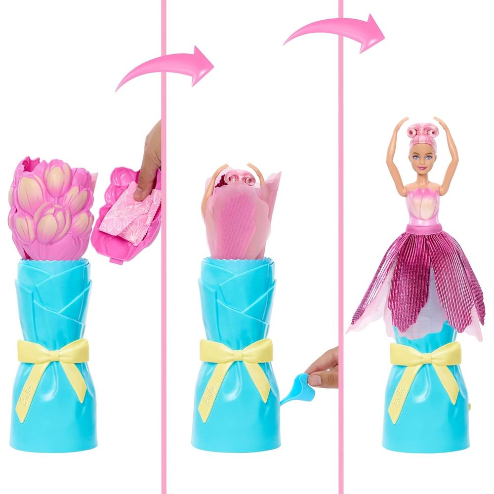 BARBIE PETAL POP MUÑECA VESTIDO ROSA CON MASCOTA - 3