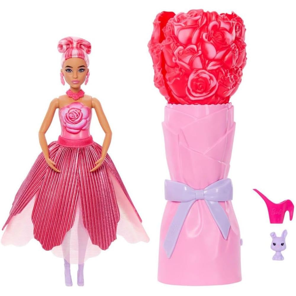 BARBIE PETAL POP MUÑECA ROSAS CON MASCOTA - 1
