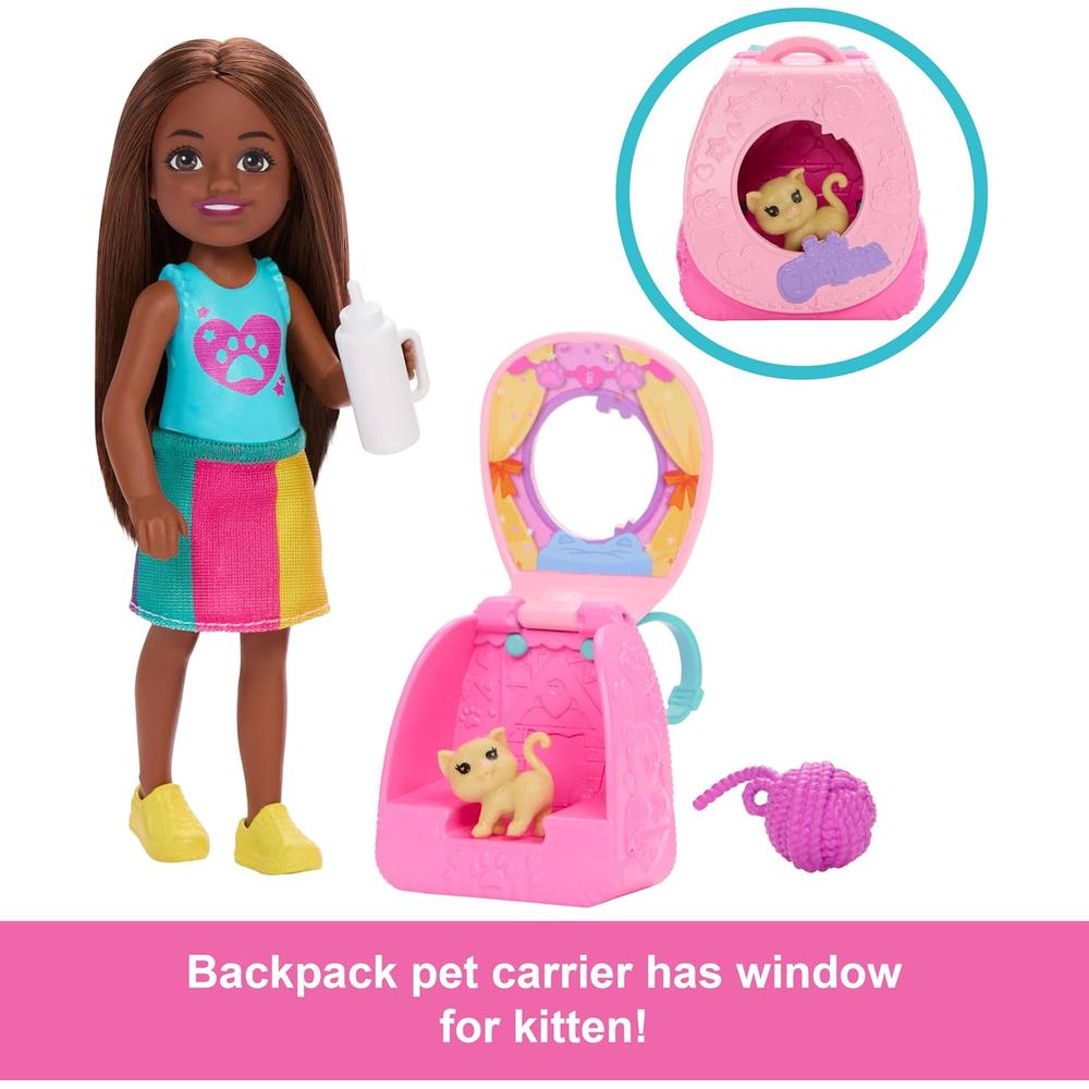 BARBIE CHELSEA MOCHILA GATITO SET CON MUÑECA Y ACCESORIOS - 3