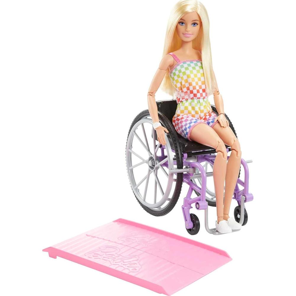 BARBIE MUÑECA SILLA DE RUEDAS CON RAMPA RUBIA - 1