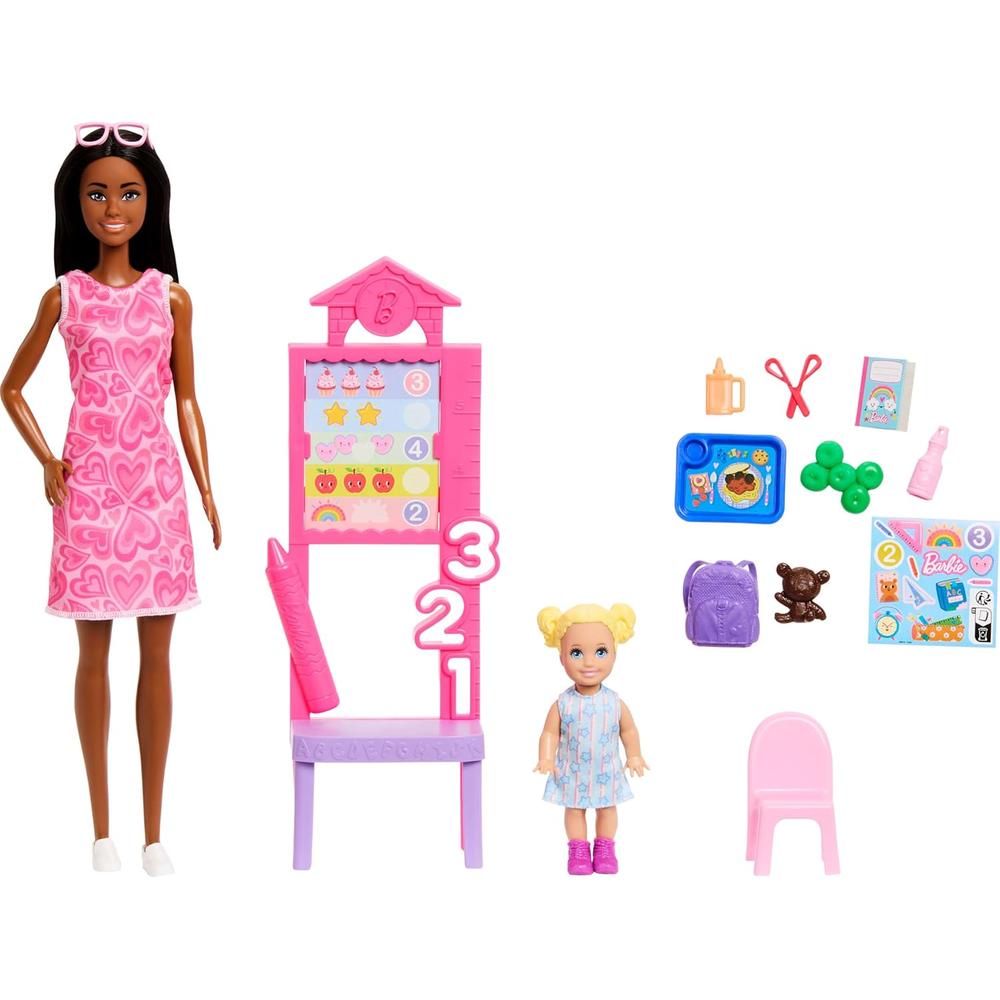 BARBIE PROFESORA MORENA CARRERAS SET MUÑECA CON NIÑA - 1