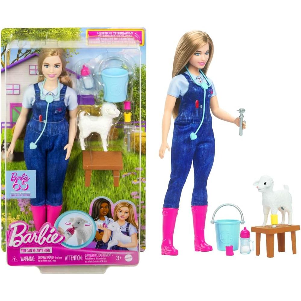 BARBIE VETERINARIA GRANJA 65 ANIVERSARIO MUÑECA RUBIA - 1