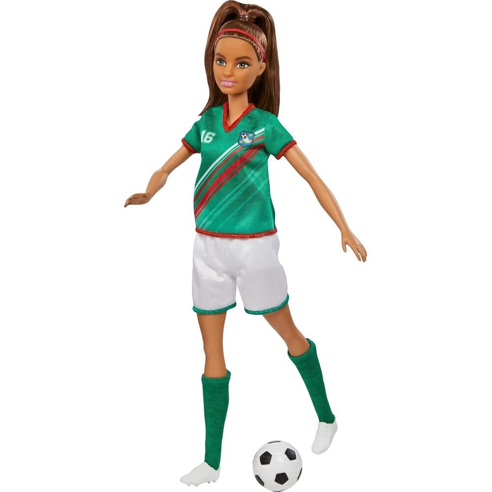 BARBIE MUÑECA FUTBOLISTA UNIFORME CASTAÑA - 4