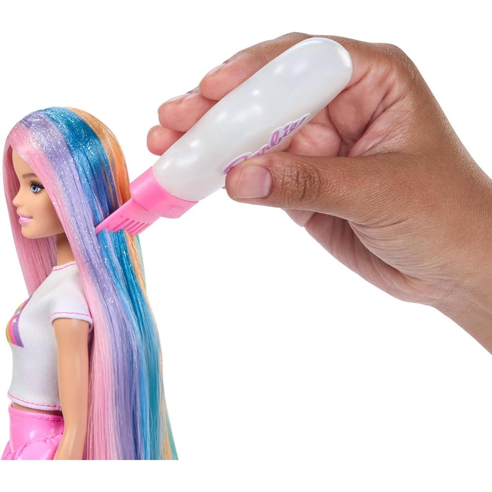 BARBIE MUÑECA BLANCA CABELLO ARCOÍRIS CON ACCESORIOS - 3