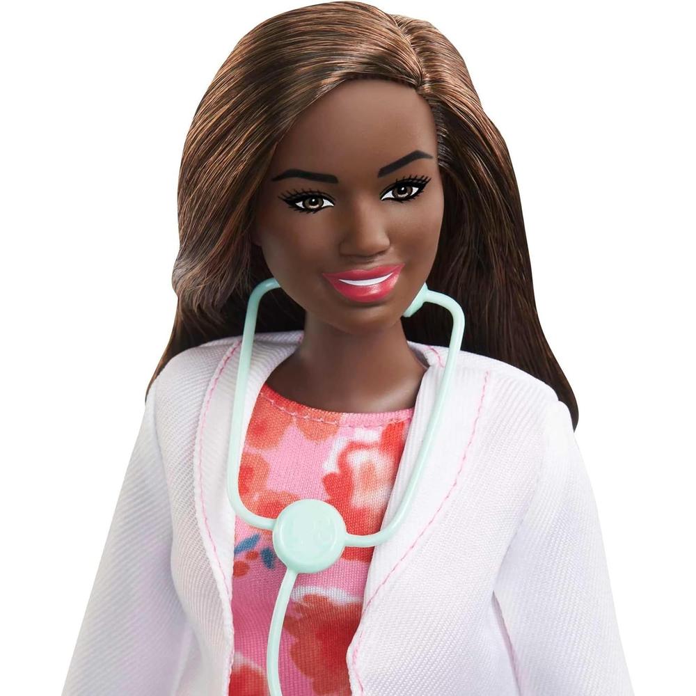 BARBIE MUÑECA DOCTORA CON BATA Y ESTETOSCOPIO CASTAÑA - 4