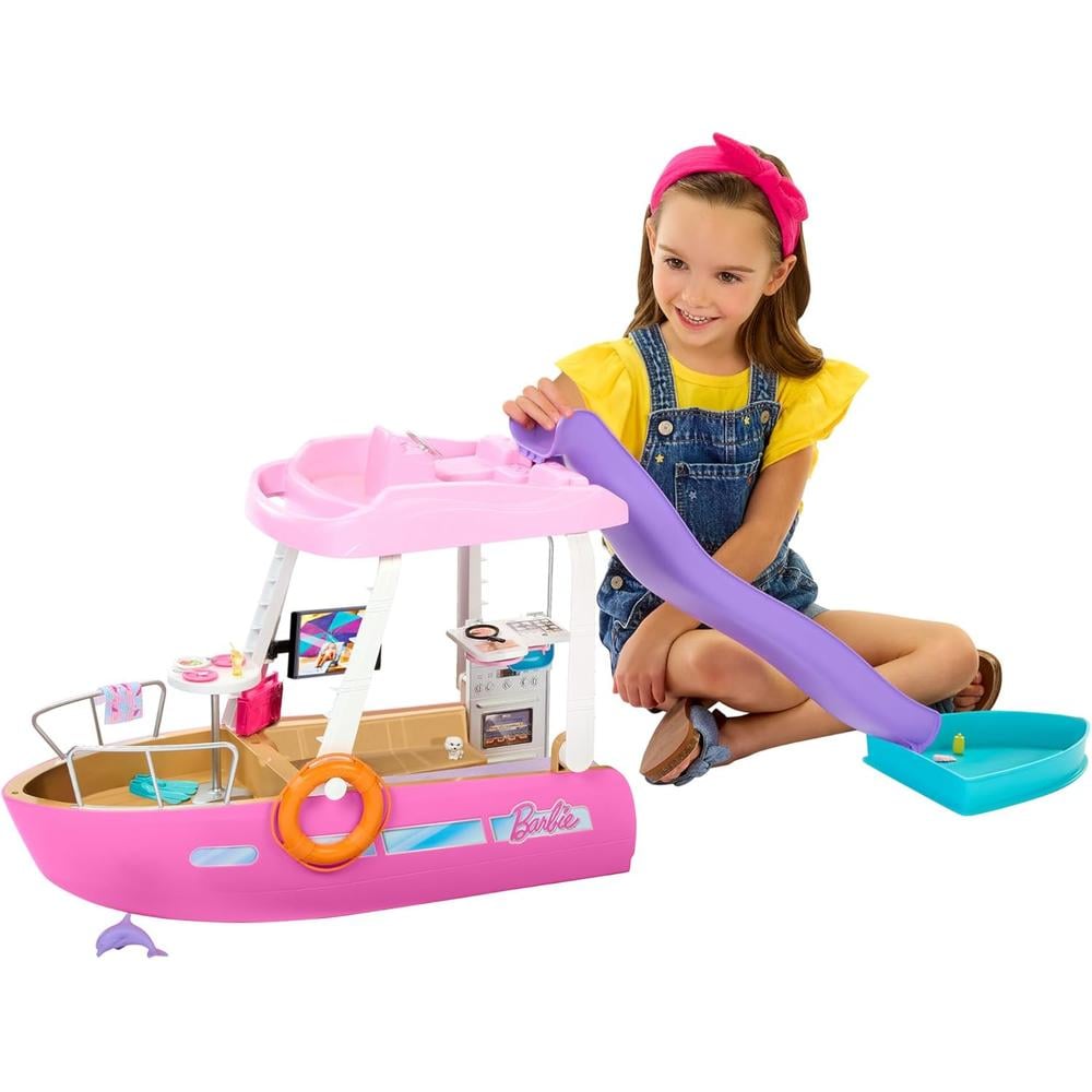 BARBIE BARCO PISCINA CON TOBOGÁN Y ACCESORIOS - 1