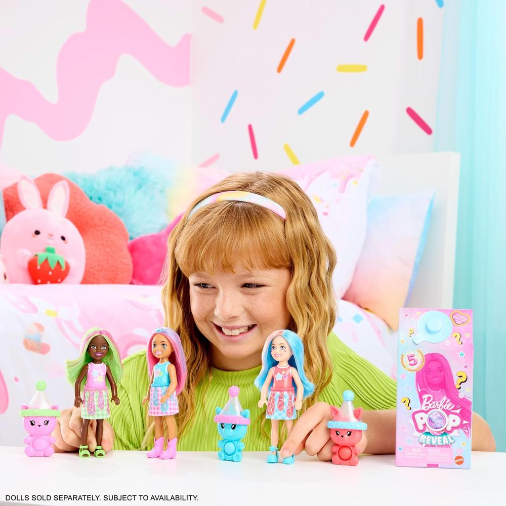 BARBIE CHELSEA POP REVEAL SHAKES MUÑECA CON MASCOTA Y SORPRESAS - 2