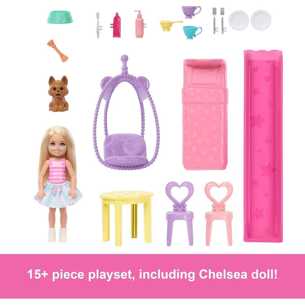BARBIE CHELSEA CASA MUÑECAS SET CON ACCESORIOS Y MASCOTA - 3