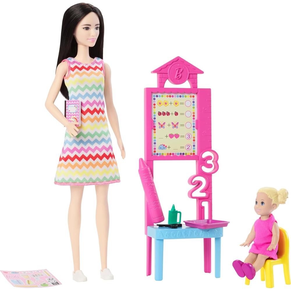 BARBIE MAESTRA SET CON MUÑECA RUBIA Y ACCESORIOS ESCOLARES - 1