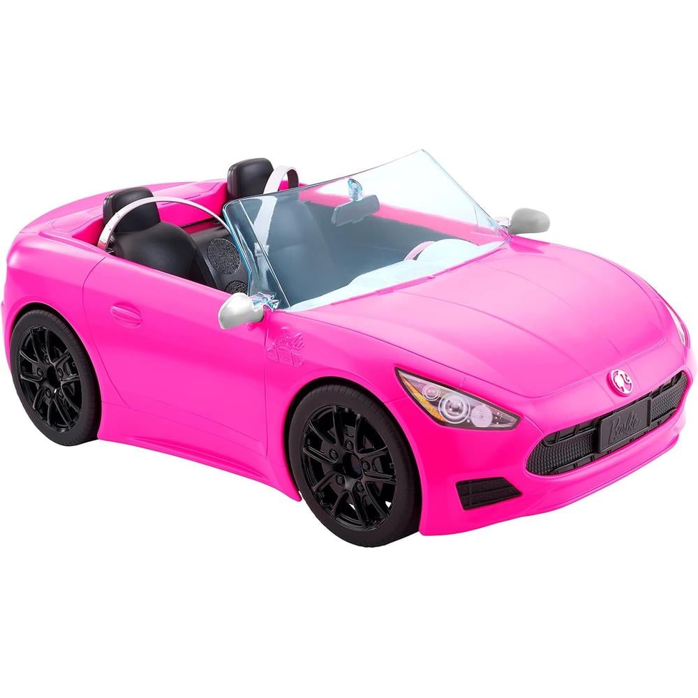 BARBIE COCHE DESCAPOTABLE ROSA RUEDAS GIRATORIAS - 1