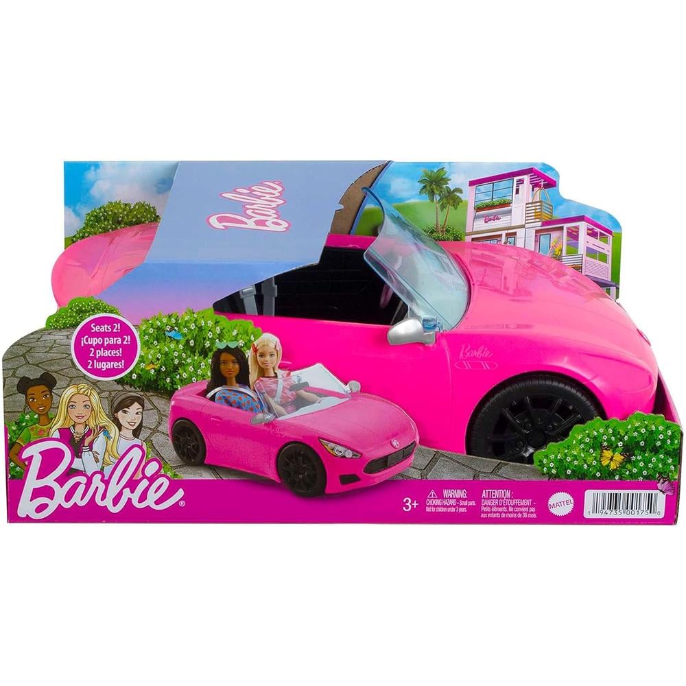 BARBIE COCHE DESCAPOTABLE ROSA RUEDAS GIRATORIAS - 3
