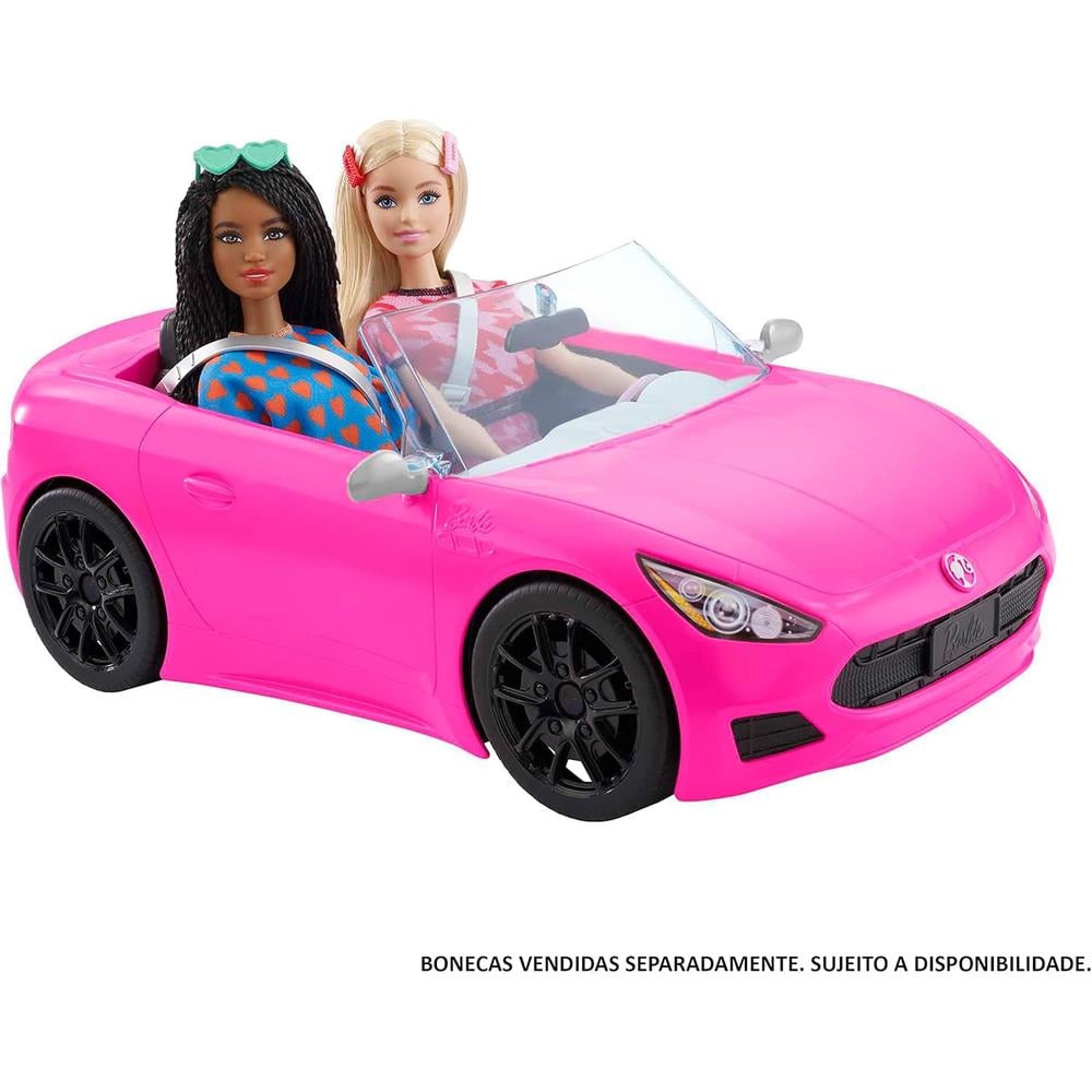 BARBIE COCHE DESCAPOTABLE ROSA RUEDAS GIRATORIAS - 4