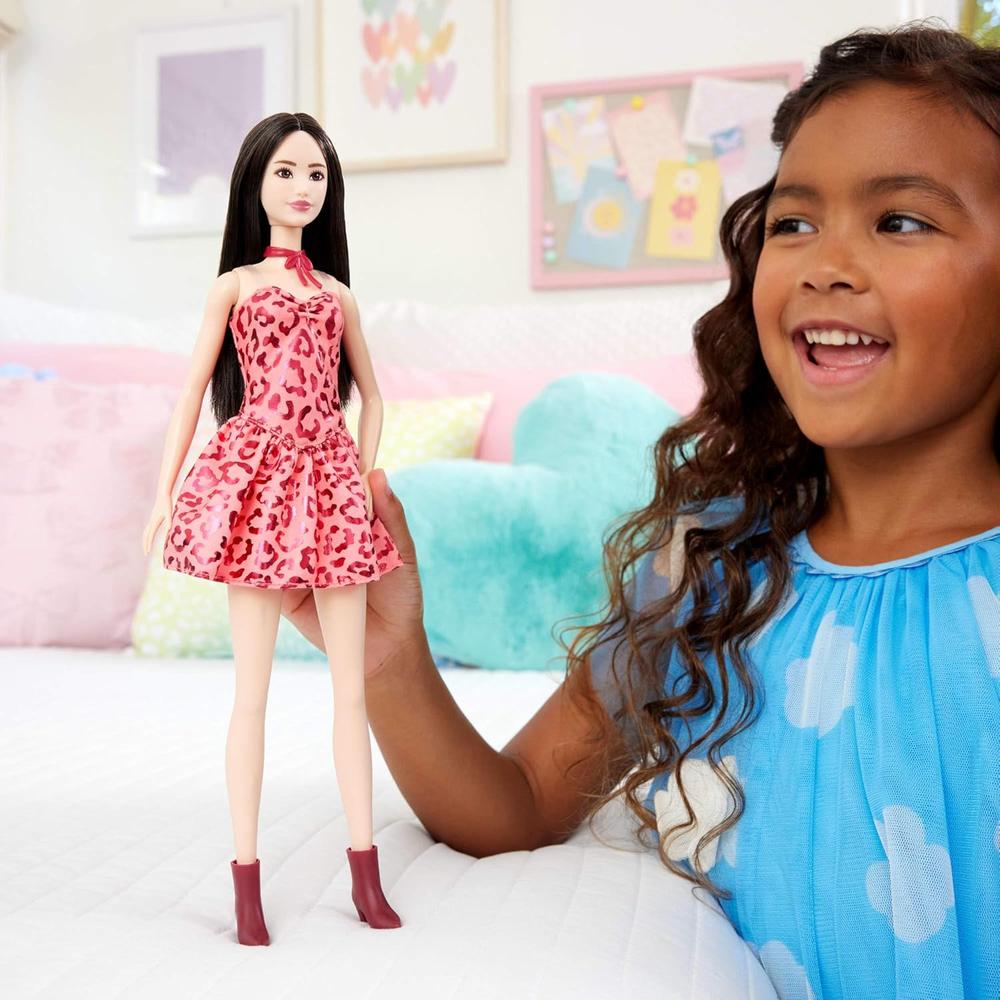 BARBIE FASHIONISTAS MUÑECA VESTIDO ROSA ESTAMPADO - 2