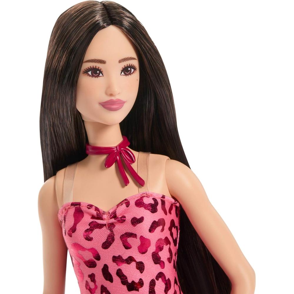 BARBIE FASHIONISTAS MUÑECA VESTIDO ROSA ESTAMPADO - 3
