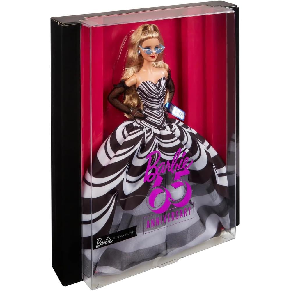 BARBIE SIGNATURE MUÑECA 65 ANIVERSARIO VESTIDO BLANCO Y NEGRO - 4