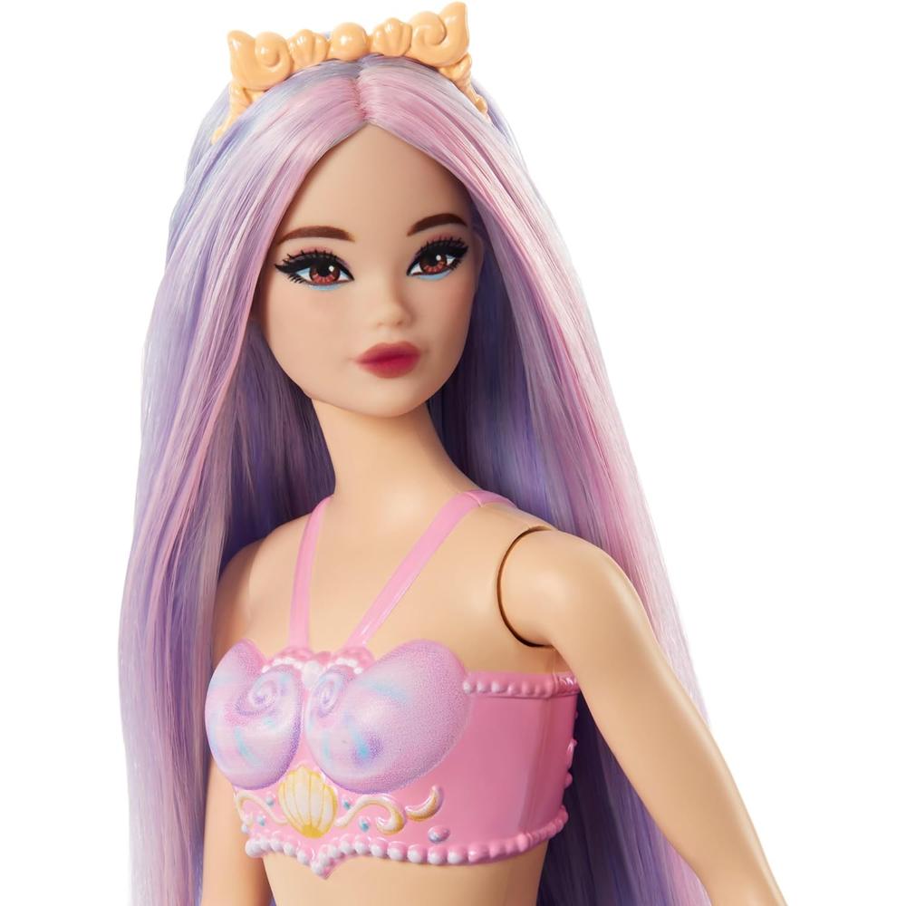 BARBIE MUÑECA SIRENA CABELLO ROSA LILA COLA LAVANDA - 2
