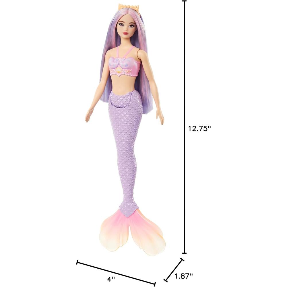BARBIE MUÑECA SIRENA CABELLO ROSA LILA COLA LAVANDA - 3