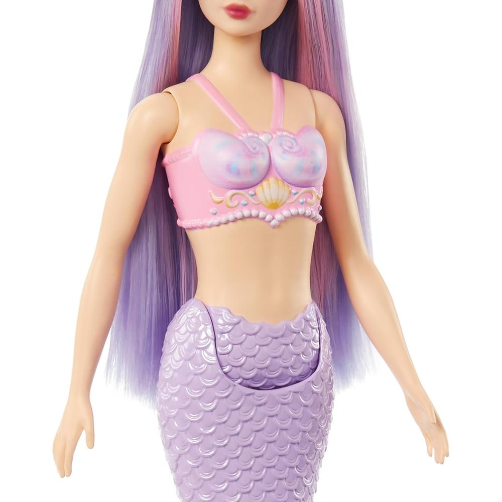 BARBIE MUÑECA SIRENA CABELLO ROSA LILA COLA LAVANDA - 4