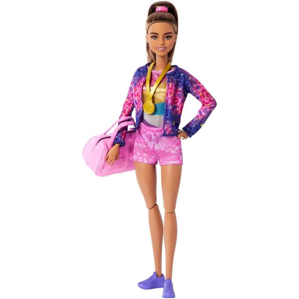 BARBIE MUÑECA GIMNASTA MORENA CON BARRA DE EQUILIBRIO - 4