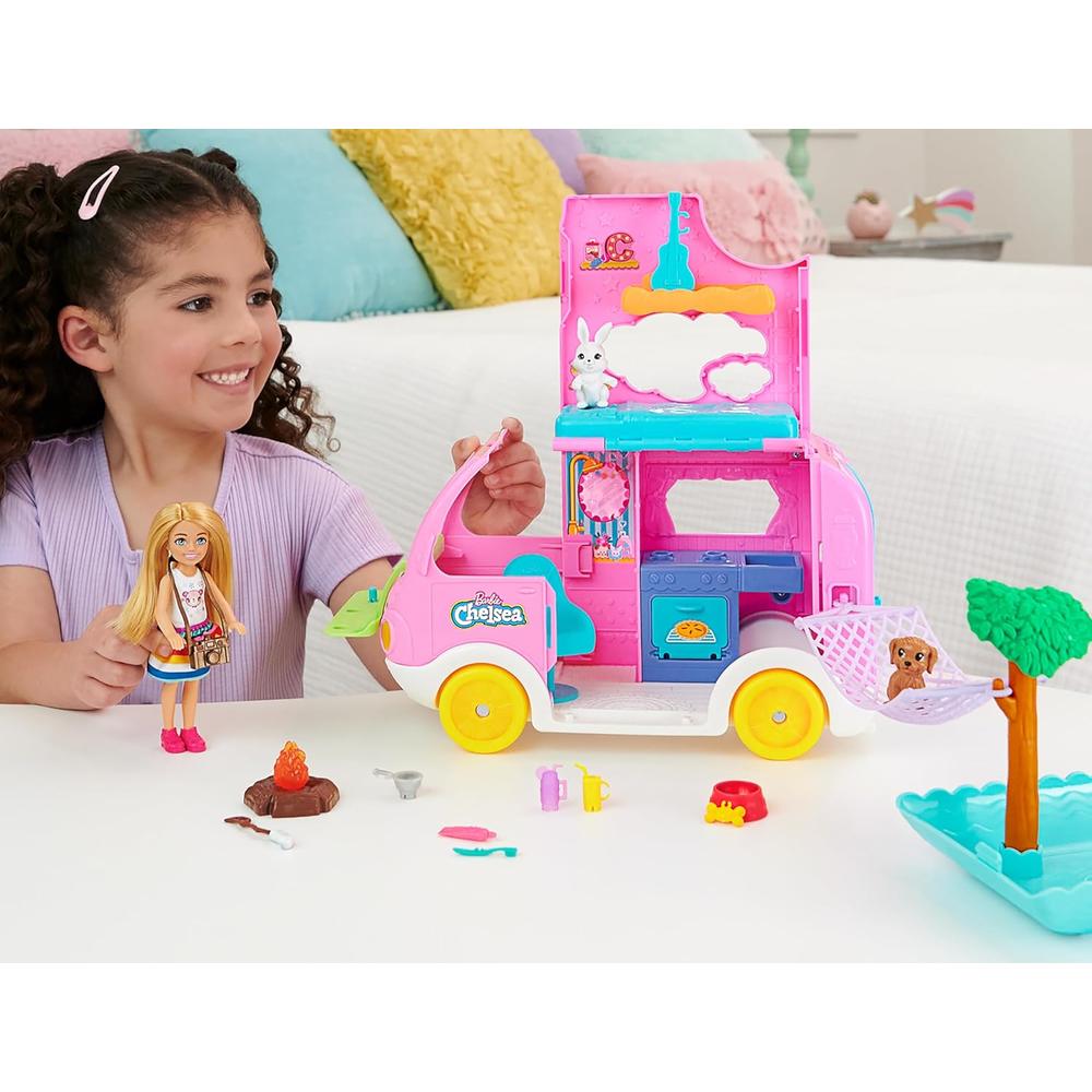 BARBIE CHELSEA AUTOCARAVANA 2 EN 1 CON MUÑECA Y MASCOTAS - 2