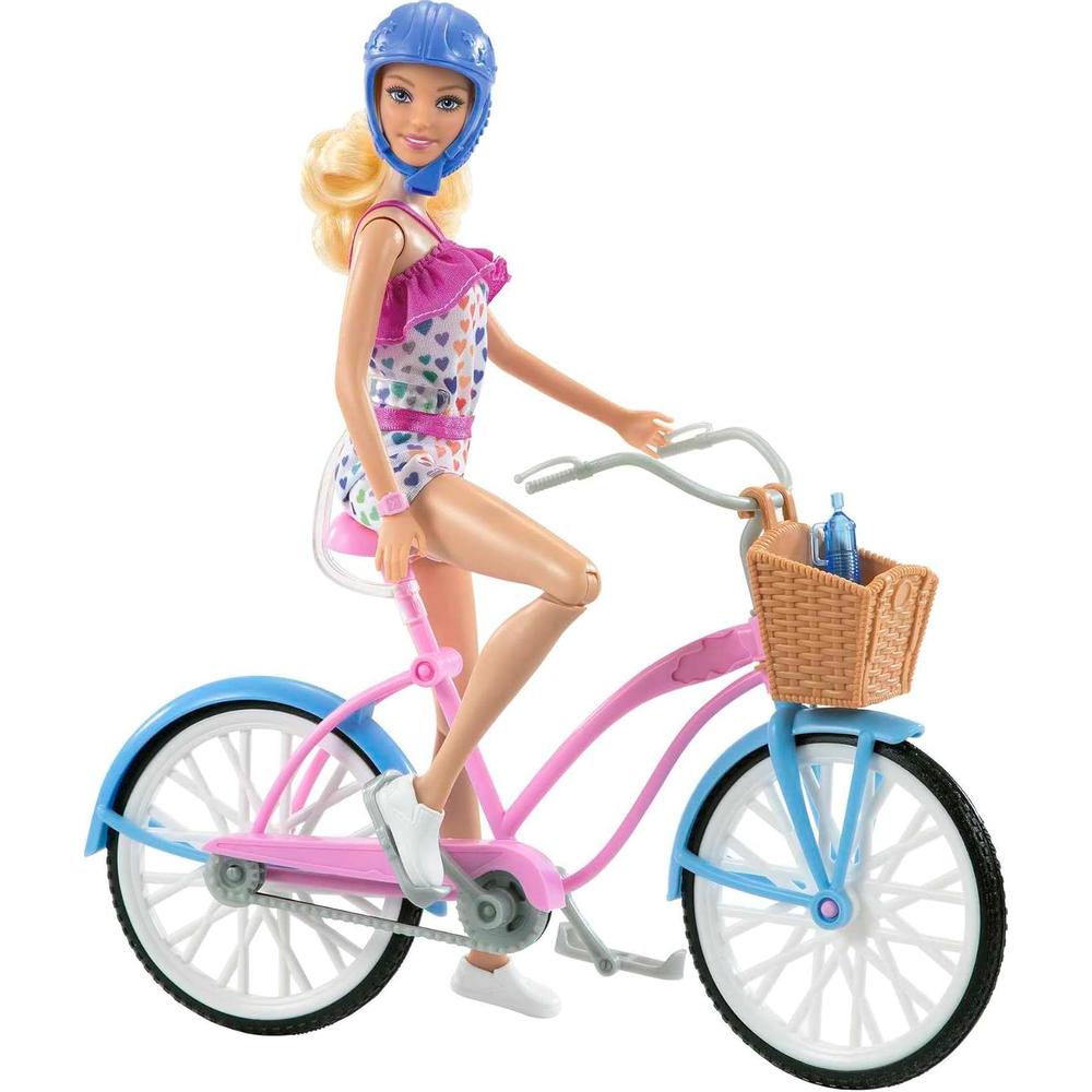 BARBIE MUÑECA CON BICICLETA Y ACCESORIOS RUBIA - 1