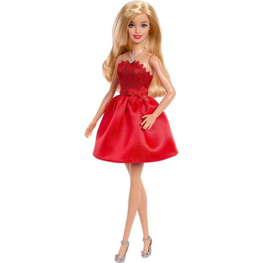 BARBIE 80 ANIVERSARIO MUÑECA RUBIA VESTIDO ROJO - 1