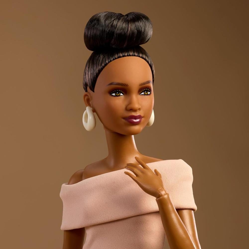 BARBIE BASICS MODELO MUÑECA CABELLO CASTAÑO VESTIDO CANELA - 3