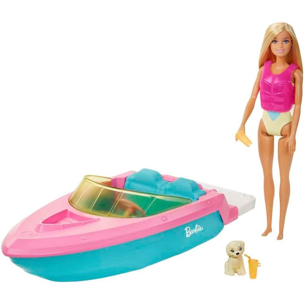 BARBIE BARCO MUÑECA CON PERRITO Y ACCESORIOS - 1