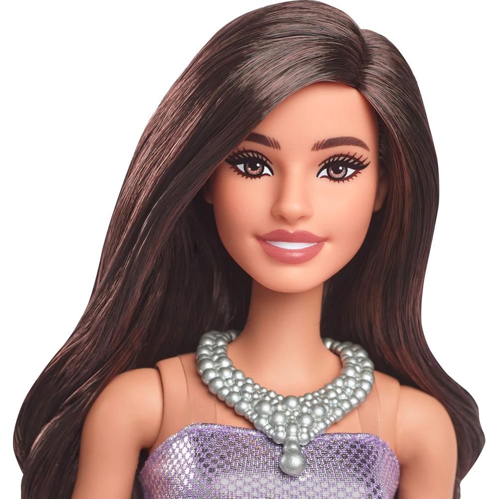 BARBIE FASHIONISTAS 234 MUÑECA VESTIDO MORADO LENTEJUELAS - 3