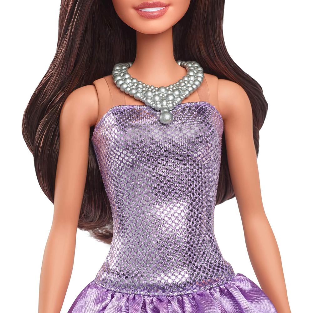 BARBIE FASHIONISTAS 234 MUÑECA VESTIDO MORADO LENTEJUELAS - 4
