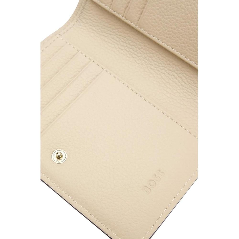 BILLETERA HUGO BOSS LENAH BEIGE MUJER - 3