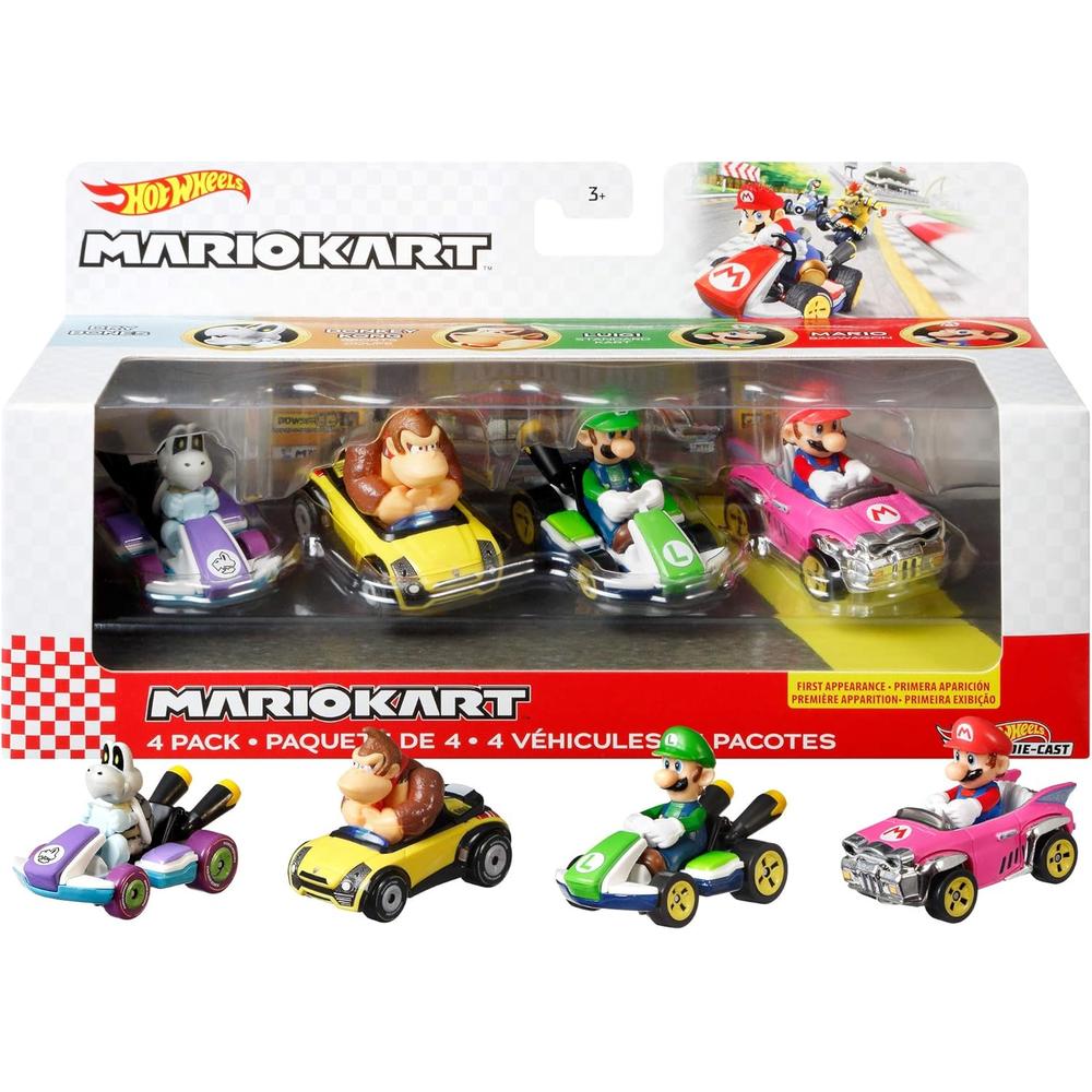 HOT WHEELS AUTOS MARIO KART I SET 4 PZS - 1
