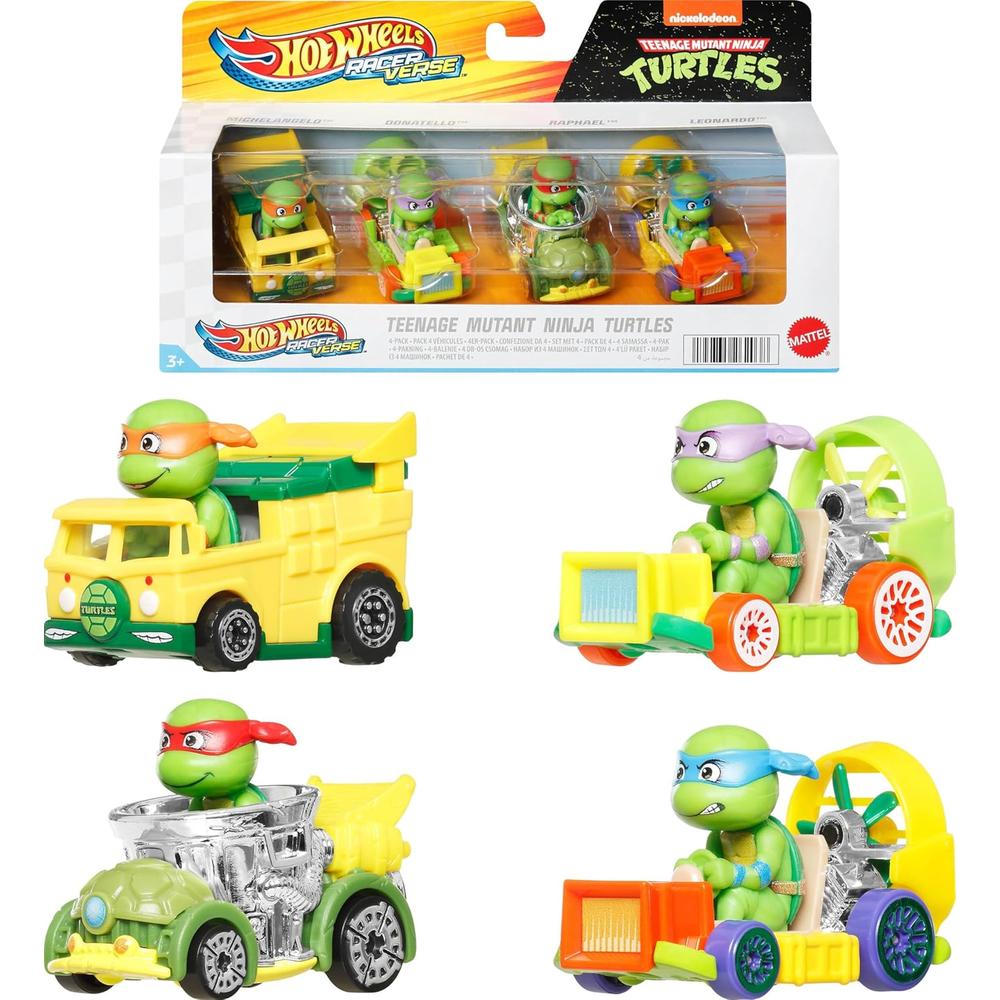 HOT WHEELS TEENAGE MUTANT NINJA TURTLES SET 4 PZS - 1