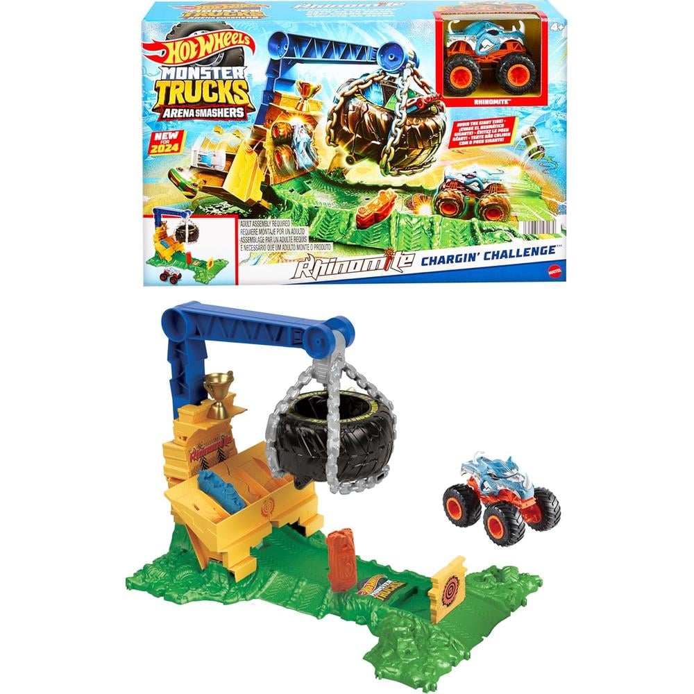HOT WHEELS PLAYSET MONSTER TRUCKS SET 2 PZS - 1