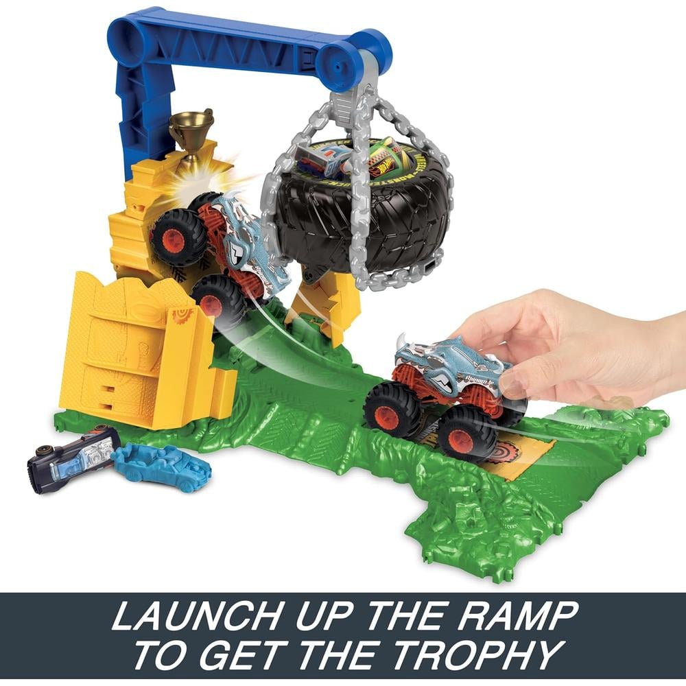 HOT WHEELS PLAYSET MONSTER TRUCKS SET 2 PZS - 3
